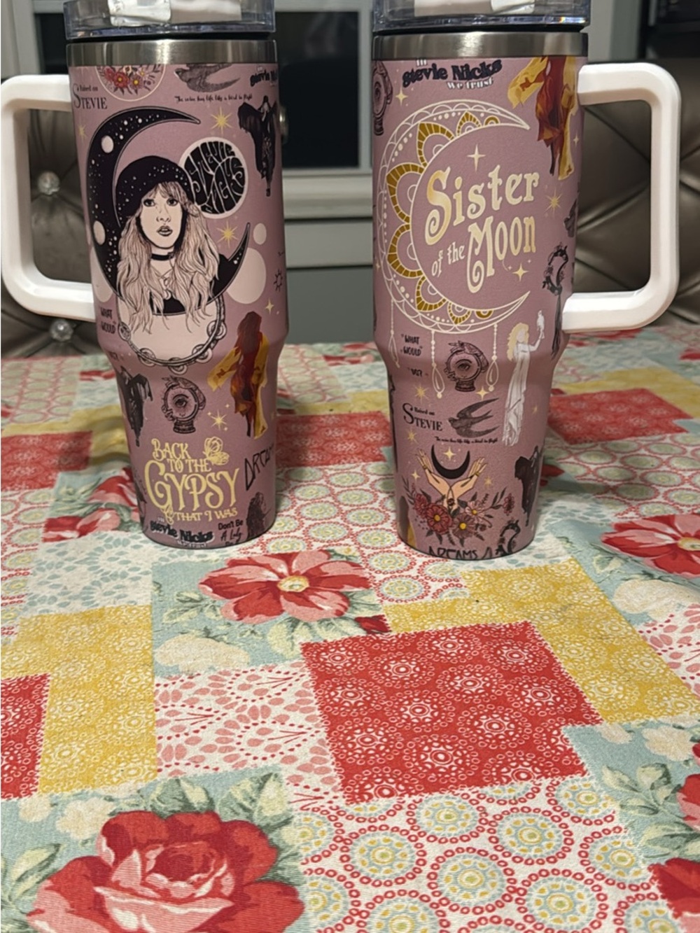 Sister of the Moon Pink Graphic Travel Mug Set